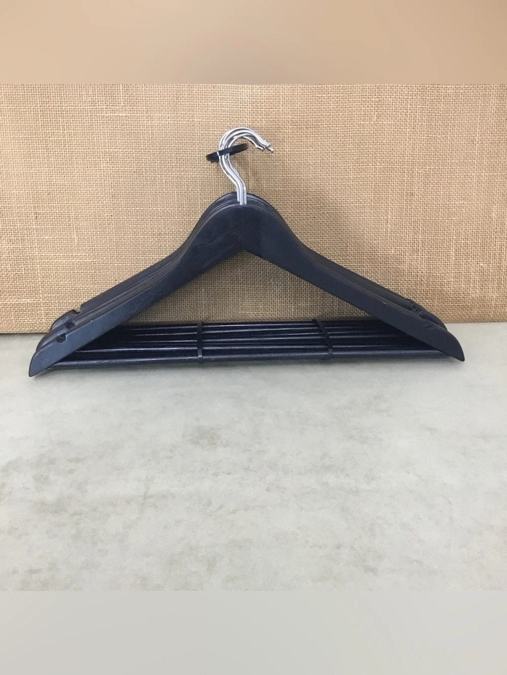 Ikea Boomerang Wood Black Clothes Hangers Set of 8 - B270